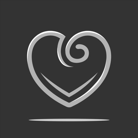 Heart icon. Love symbol. Vector illustration isolated on black background.のイラスト素材