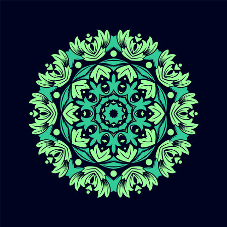Mandala. Ethnic decorative element. Hand drawn backdrop. Islam, Arabic, Indian, ottoman motifs.のイラスト素材