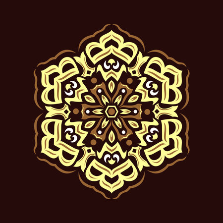 Mandala. Ethnic decorative element. Islam, Arabic, Indian, ottoman motifs.のイラスト素材