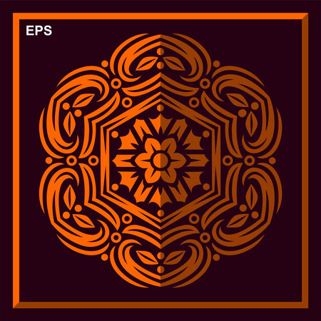 Ornament beautiful card with mandala. Geometric circle element made in vectorのイラスト素材