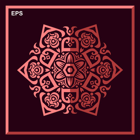 Ornament beautiful card with mandala. Geometric circle element made in vectorのイラスト素材