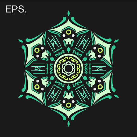 Ornament beautiful card with mandala. Geometric circle element made in vectorのイラスト素材