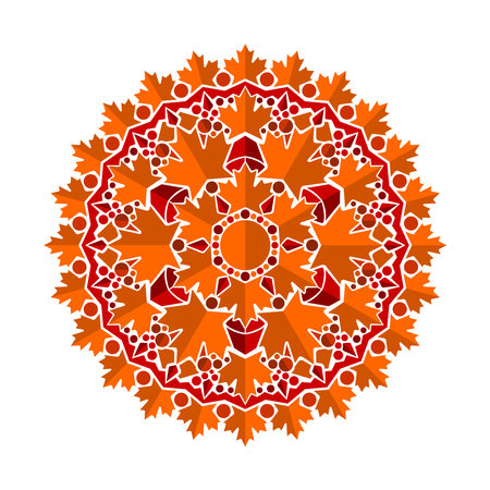 Mandala. Ethnic decorative element. Hand drawn backdrop. Islam, Arabic, Indian, ottoman motifs.のイラスト素材