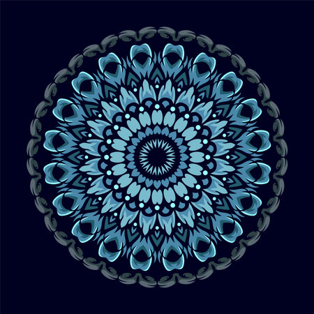 Ornament beautiful  card with mandala. Geometric circle element made in vectorのイラスト素材