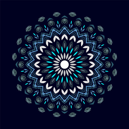 Ornament beautiful card with mandala. Geometric circle element made in vectorのイラスト素材