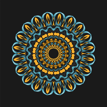 Ornament beautiful  card with mandala. Geometric circle element made in vectorのイラスト素材
