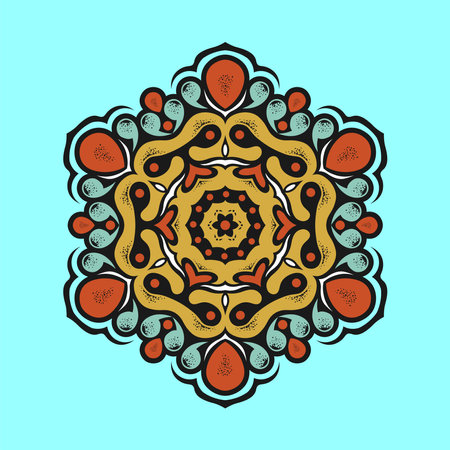Ornament beautiful card with mandala. Geometric circle element made in vectorのイラスト素材