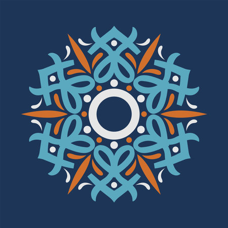 Mandala. Ethnic decorative element. Islam, Arabic, Indian, ottoman motifs.のイラスト素材