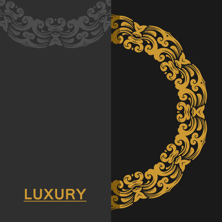 Luxury background with gold ornament and place for text. Vector illustrationのイラスト素材
