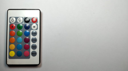 TV remote control on a white background with copy space for your text