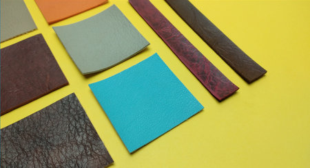 Colored cardboards on a yellow background. Place for text.