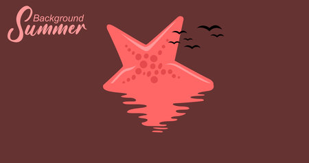 Starfish in water vector illustration. Starfish in the sea.