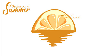 Sliced lemon on a white background. Vector illustration of fruit.のイラスト素材