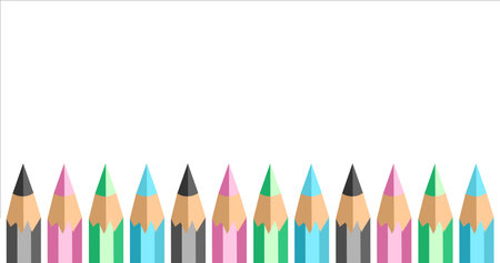 Colorful pencils isolated on a white background. Vector illustration.のイラスト素材