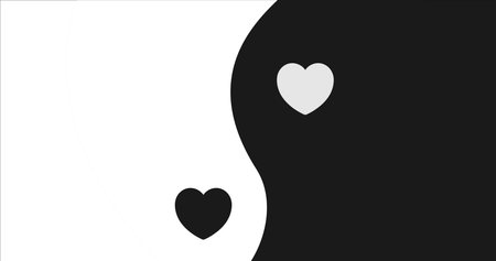 Black and white abstract background with hearts. Vector illustration for your designのイラスト素材