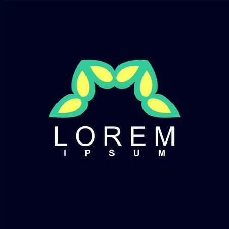 logo design template elements for your business with green leaves vector illustrationのイラスト素材