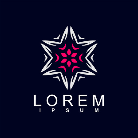 Abstract flower logo design template. Elegant flower vector icon.のイラスト素材