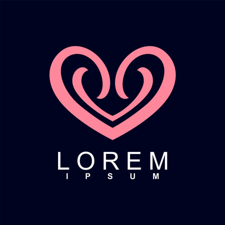 Love logo template vector icon element design with pink and white colors.のイラスト素材