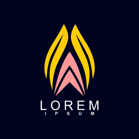 Abstract flower logo template vector icon element isolated on dark background. Corporate identity design element.のイラスト素材