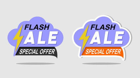 Flash sale banner design template. Flash sale badge. Vector illustration.のイラスト素材