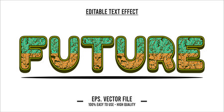 Futuristic Text for Title or Headline. Editable Text Style Effectのイラスト素材