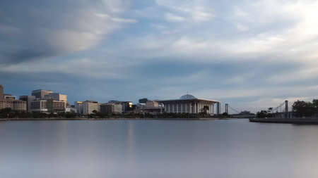 Long exposure scene of Sultan Mizan Zainal Abidin Mosque, Putrajaya, Malaysiaのeditorial素材
