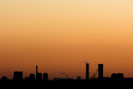 Colorful urban scenery sunset.の写真素材