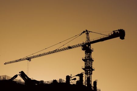 High Crane at sunset.の写真素材