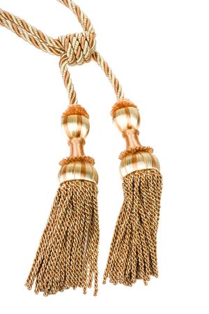 Curtain tassel isolated on white.の写真素材