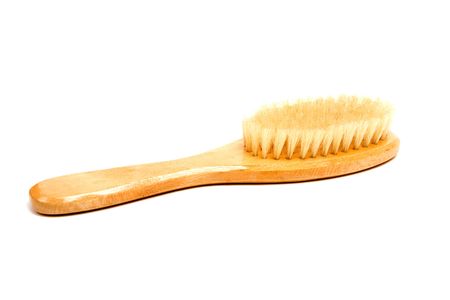 Bath scrub brush isolated on white.の写真素材