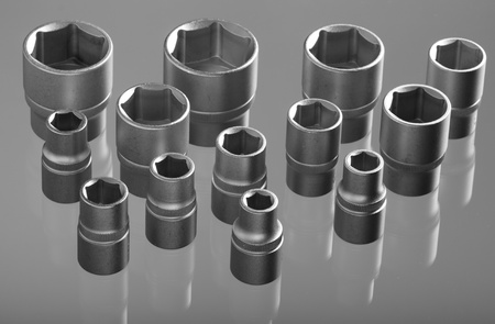 Torx socket set isolated on greyの写真素材