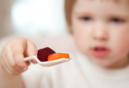 Tasty and healthy dinner for a babyの写真素材