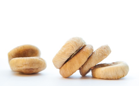 Dried fig fruits on white backgroundの写真素材