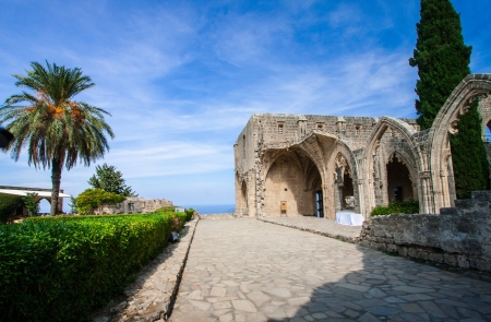 Bellapais Abbey (The Abbey of Peace) built in ancient times, Cyprusの写真素材