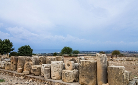 Ruins of Kourion - ancient city-state in Cyprusの写真素材