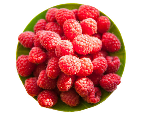 Ripe raspberry background - closeup shot