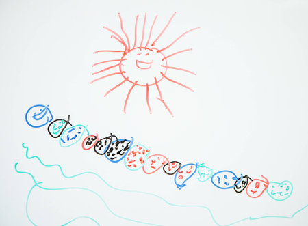 Chiid's drawingの写真素材