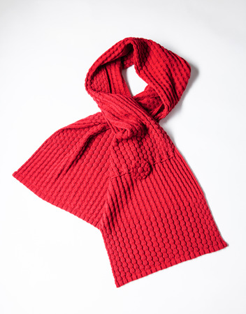 Beautiful female muffler on white backgroundの写真素材