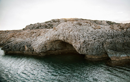 Mighty rock over the sea, Cyprusの写真素材