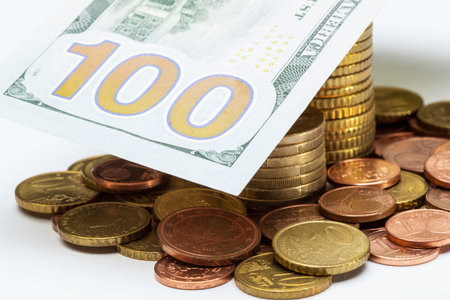 Dollad predominates over euro - macro shot