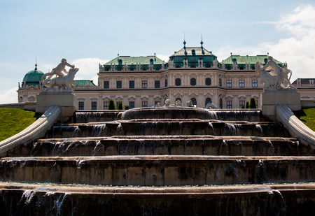 Fountains of Belvedere Palace, Vienna, Austriaのeditorial素材