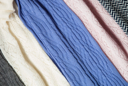 Choice of warm beautiful comforters - closeup shot