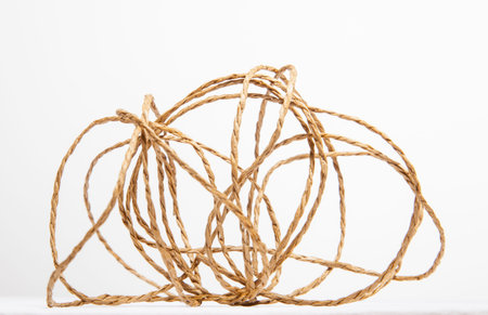 Packing twine on white backgroundの写真素材