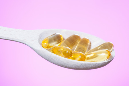 Omega in the spoon, closeup shotの写真素材