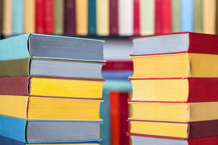 Books background - closeup shot