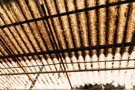 The fragment of the roof texture in the Italian marketの写真素材