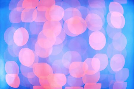 Gentle bokeh blue and purple defocused lights, abstract backroundの写真素材
