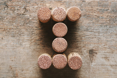 Letter I made from corks