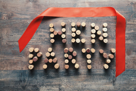 Words MEN PARTY made from corks