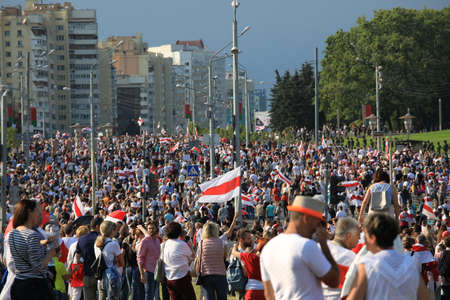 Minsk, Belarus - August 30, 2020: Protests in Belarusのeditorial素材